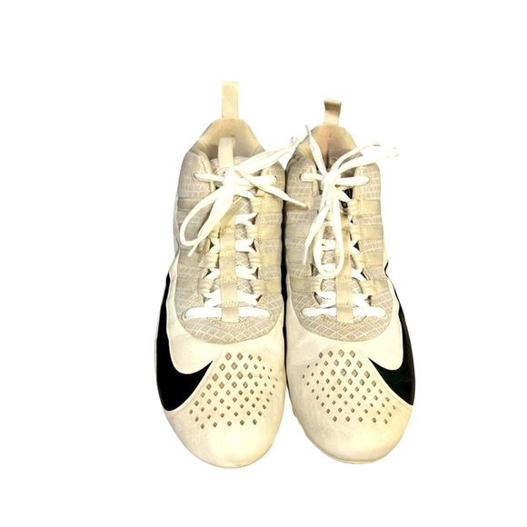 NIKE Lacrosse Alpha Huarache Size 11 White Grey Cleats Laces Shoes - Picture 1 of 5
